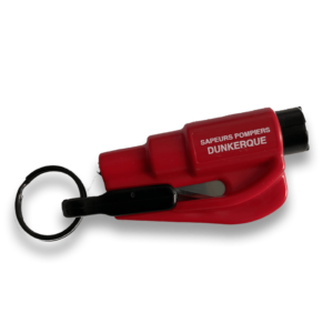 Porte clés, brise vitre, coupe ceinture